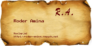Roder Amina névjegykártya